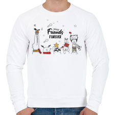 PRINTFASHION Friends forever - Férfi pulóver - Fehér férfi pulóver, kardigán