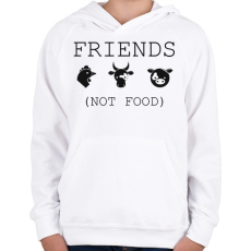 PRINTFASHION FRIENDS, NOT FOOD. - Gyerek kapucnis pulóver - Fehér
