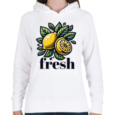 PRINTFASHION Friss citrom - Női kapucnis pulóver - Fehér női pulóver, kardigán