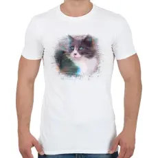 PRINTFASHION Fröcskölt macska - Férfi póló - Fehér