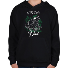 PRINTFASHION Frog Dad - Gyerek kapucnis pulóver - Fekete gyerek pulóver, kardigán
