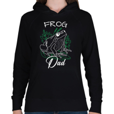 PRINTFASHION Frog Dad - Női kapucnis pulóver - Fekete női pulóver, kardigán