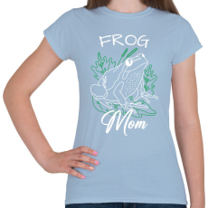 PRINTFASHION Frog Mom - Női póló - Világoskék
