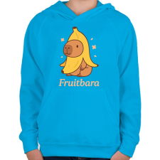 PRINTFASHION Fruitbara - Gyerek kapucnis pulóver - Azúrkék gyerek pulóver, kardigán