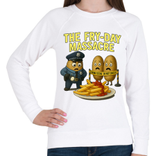 PRINTFASHION Fryday massacre... - Női pulóver - Fehér női pulóver, kardigán