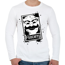 PRINTFASHION Fsociety2 - Férfi hosszú ujjú póló - Fehér férfi póló