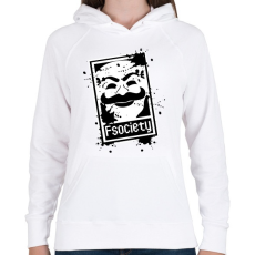 PRINTFASHION Fsociety2 - Női kapucnis pulóver - Fehér