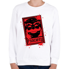 PRINTFASHION Fsociety - Gyerek pulóver - Fehér
