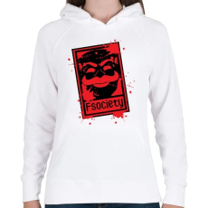 PRINTFASHION Fsociety - Női kapucnis pulóver - Fehér