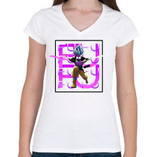 PRINTFASHION Fu minta (Dragon Ball) - Női V-nyakú póló - Fehér női póló