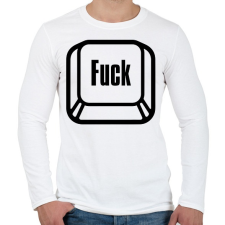PRINTFASHION Fuck billentyű - Férfi hosszú ujjú póló - Fehér férfi póló
