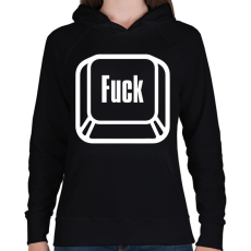 PRINTFASHION Fuck billentyű - Női kapucnis pulóver - Fekete