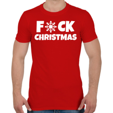 PRINTFASHION FUCK CHRISTMAS - Férfi póló - Piros