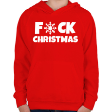 PRINTFASHION FUCK CHRISTMAS - Gyerek kapucnis pulóver - Piros