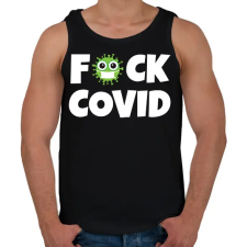 PRINTFASHION FUCK COVID 2 - Férfi atléta - Fekete atléta, trikó