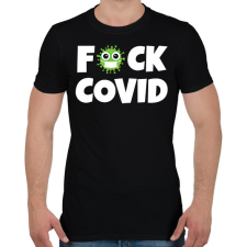 PRINTFASHION FUCK COVID 2 - Férfi póló - Fekete férfi póló