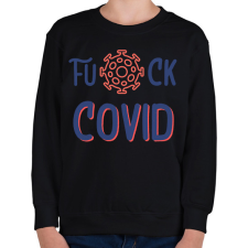 PRINTFASHION Fuck Covid - Gyerek pulóver - Fekete gyerek pulóver, kardigán