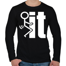 PRINTFASHION FUCK IT  - Férfi hosszú ujjú póló - Fekete