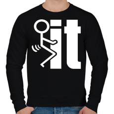 PRINTFASHION FUCK IT  - Férfi pulóver - Fekete