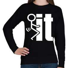 PRINTFASHION FUCK IT  - Női pulóver - Fekete