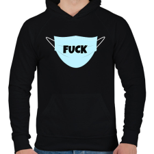 PRINTFASHION FUCK MASZK - Férfi kapucnis pulóver - Fekete férfi pulóver, kardigán