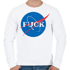 PRINTFASHION Fuck Nasa - Férfi pulóver - Fehér férfi pulóver, kardigán