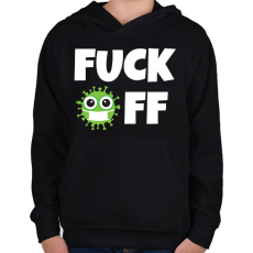 PRINTFASHION FUCK OFF CORONA - Gyerek kapucnis pulóver - Fekete