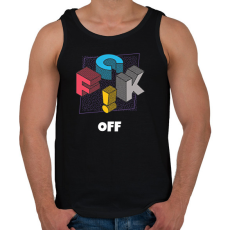 PRINTFASHION FUCK OFF - Férfi atléta - Fekete