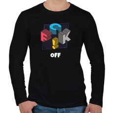 PRINTFASHION FUCK OFF - Férfi hosszú ujjú póló - Fekete