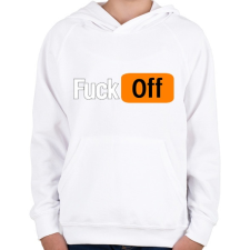 PRINTFASHION fuck off - Gyerek kapucnis pulóver - Fehér gyerek pulóver, kardigán