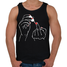 PRINTFASHION fuck off manikur - Férfi atléta - Fekete