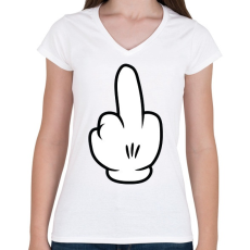 PRINTFASHION Fuck off - Női V-nyakú póló - Fehér