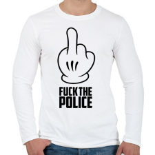 PRINTFASHION Fuck the police - Férfi hosszú ujjú póló - Fehér férfi póló