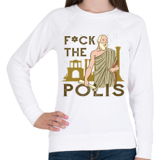 PRINTFASHION Fuck the Polis - Női pulóver - Fehér