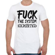 PRINTFASHION FUCK THE SYSTEM 2 - Férfi póló - Fehér férfi póló