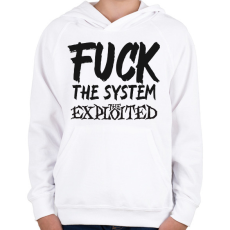 PRINTFASHION FUCK THE SYSTEM 2 - Gyerek kapucnis pulóver - Fehér