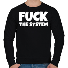 PRINTFASHION FUCK THE SYSTEM - Férfi pulóver - Fekete férfi pulóver, kardigán