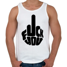 PRINTFASHION fuck you - Férfi atléta - Fehér atléta, trikó