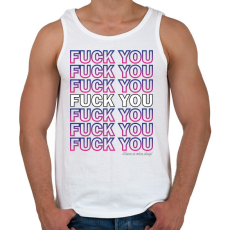PRINTFASHION Fuck you - Férfi atléta - Fehér