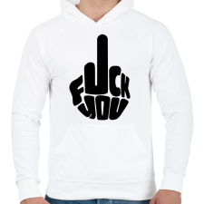 PRINTFASHION fuck you - Férfi kapucnis pulóver - Fehér férfi pulóver, kardigán