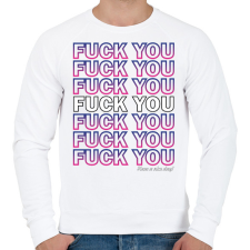 PRINTFASHION Fuck you - Férfi pulóver - Fehér férfi pulóver, kardigán