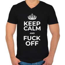 PRINTFASHION FUCK YOU - Férfi V-nyakú póló - Fekete férfi póló