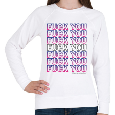 PRINTFASHION Fuck you - Női pulóver - Fehér női pulóver, kardigán