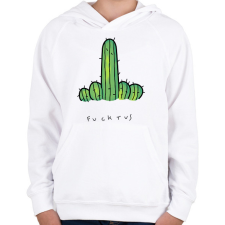 PRINTFASHION Fucktus - Gyerek kapucnis pulóver - Fehér gyerek pulóver, kardigán