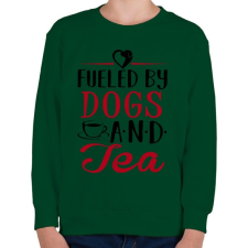 PRINTFASHION Fueled by dogs and tea - Gyerek pulóver - Sötétzöld gyerek pulóver, kardigán