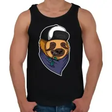 PRINTFASHION Fullcap-es lajhár - Férfi atléta - Fekete