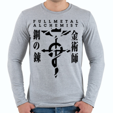 PRINTFASHION Fullmetal Alchemist - Férfi hosszú ujjú póló - Sport szürke férfi póló