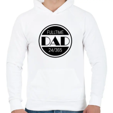 PRINTFASHION Fulltime DAD 24/365 - Férfi kapucnis pulóver - Fehér