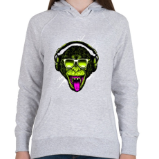 PRINTFASHION Funky majom - Női kapucnis pulóver - Sport szürke