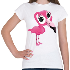 PRINTFASHION Funny Flamingo - Női póló - Fehér